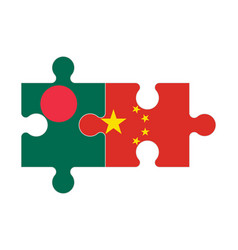 Puzzle Of Flags Bangladesh And China