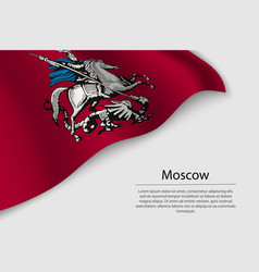 Wave Flag Of Moscow Is A Region Of Russia