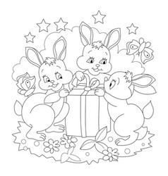 Black And White For Coloring Book Family Cute