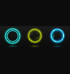 Magic Light Circle Portal With Neon Effect