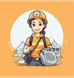 Smiling Female Construction Worker With Helmet