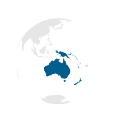 Australia Continent Highlighted On Earth Globe