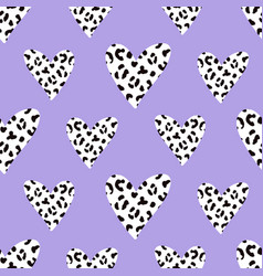 Cheetah Leopard Animal Skin Heart Seamless Pattern