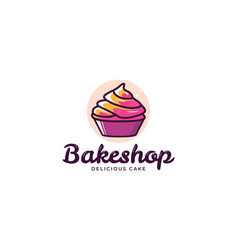 Colorful Cupcake Logo For Bakery And Cake Shop