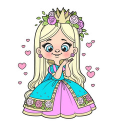 Cute Long Haired Girl In A Princess Dress