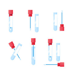 Pcr Test Icons In Flat Style