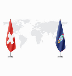 Switzerland And Guam Flags For Official Meeting