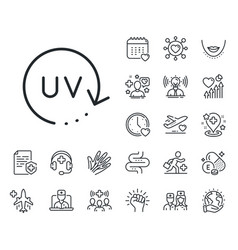 Uv Protection Cream Line Icon Skin Care Sign