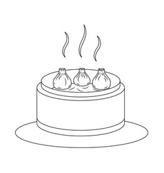 Coloring Page Dim Sum In Basket Asian Food