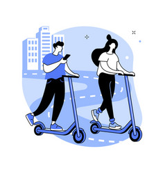 Riding Scooter Isolated Cartoon