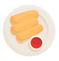 Fresh Spring Roll Icon Cartoon Food