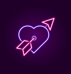 Glowing Neon Line Amour Symbol With Heart And