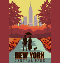 New York Central Park Poster Travel Vintage