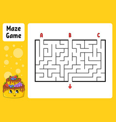 Rectangle Maze Game For Kids Three Entrances One