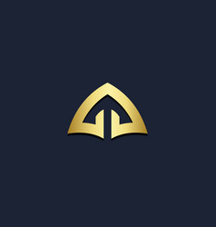 Arrow Up Shape Abstract Gold Logo