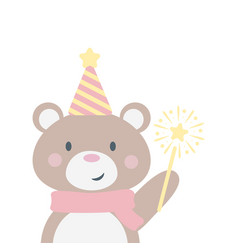 Cute Bear With A Sparkler Clip Art Celebration