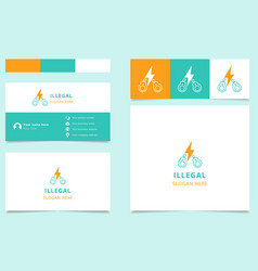 Illegal Logo Design With Editable Slogan Branding