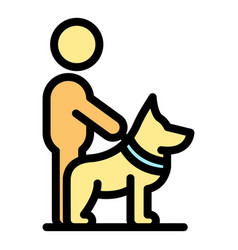 Kid Pet Walk Icon Flat