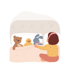 Putting To Bed Stuffed Toys Isolated Cartoon