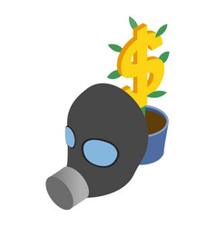 Special Protection Icon Isometric Gas Mask