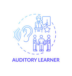 Auditory Learner Blue Gradient Concept Icon