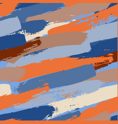 Blue Brown Brush Strokes Seamless Pattern Design