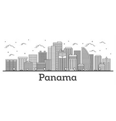 Outline Panama City Skyline With Modern Buildings