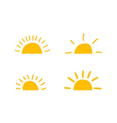 Yellow Half Sun Icon Logo Silhouette