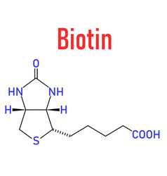 Biotin Or Vitamin B7 Molecule Skeletal Formula