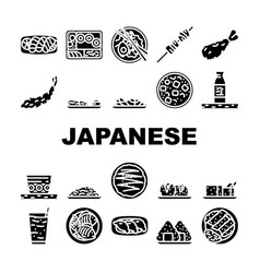 Japanese Food Sushi Japan Icons Set