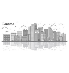 Outline Panama City Skyline With Modern Buildings