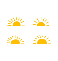 Yellow Half Sun Icon Logo Silhouette