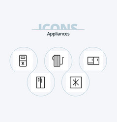 Appliances Line Icon Pack 5 Icon Design Tv