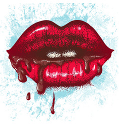 Sexy Lips With Dripping Chocolate