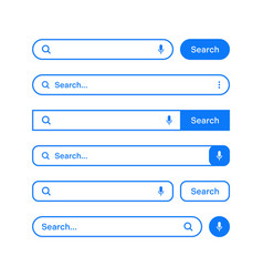 Various Search Bars With Outline Border Internet