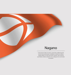 Wave Flag Of Nagano Is A Region Of Japan