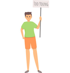 Young Age Discrimination Icon Cartoon