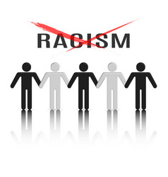 3d Stick Figures Racism Concept