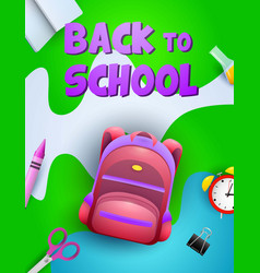 Back To School Poster Design Pink Backpack