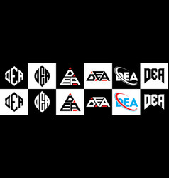 Dea Letter Logo Design In Six Style Polygon