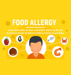 Food Allergy Concept Banner Flat Style