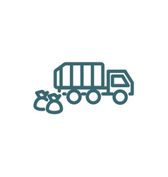 Garbage Truck Cleanin Icon Thin Line