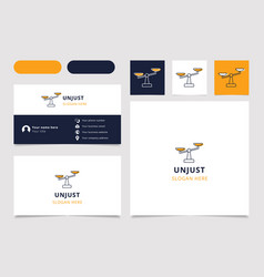 Unjust Logo Design With Editable Slogan Branding