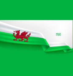 Wales 3d Ribbon Flag