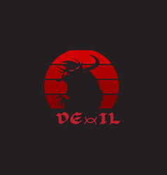 Devil T Shirt Design Landscape Retro Vintage