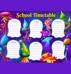 Education Timetable Schedule With Magic Mushrooms