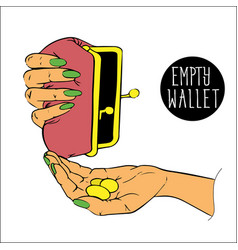 Empty Wallet Purse Cabas In Hands Lack