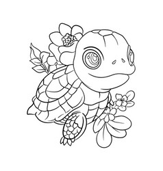 Learn Coloring For Kids Turtle Image