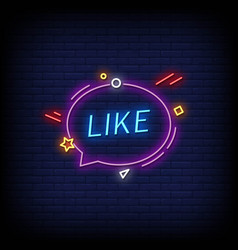 Neon Sign Like With Brick Wall Background