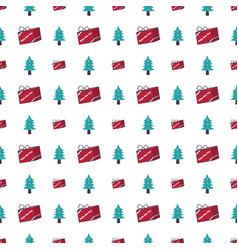 Seamless Pattern With Christmas Tree And Gif